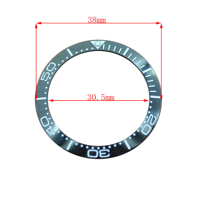 38mm ceramic bezel GMT and diving watch insert for 40mm men's watch watches replacement watch accessories simple dial watch bezel insert