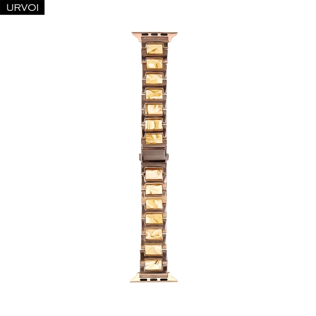 URVOI Link Bracelet for Apple Watch Series 7 6 SE 5 4 321 iwatch band Stainless Steel with Resin Strap Durable Luxury Design