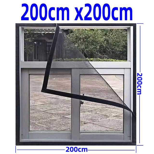 Inset window screen mesh, air tulle adjustable summer invisible anti mosquito net fiberglass removable washable customize screen