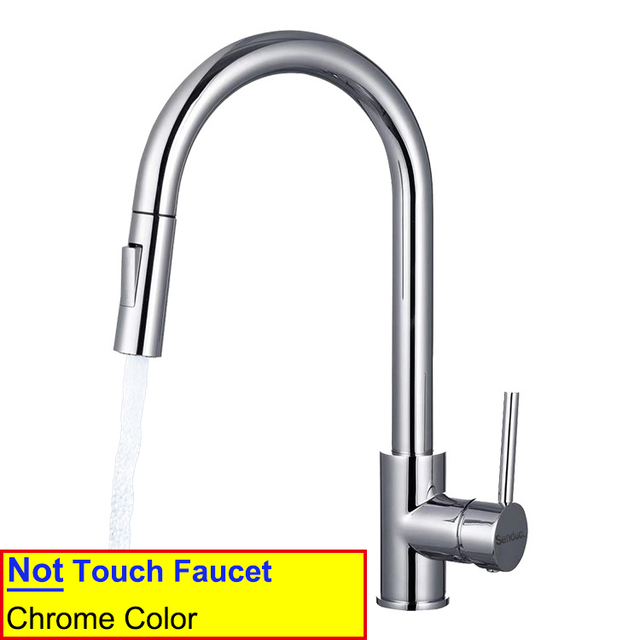 Black Touch Spring Kitchen Mixer Faucets Quality Brass Hot Cold Pull Kitchen Mixer Taps Smart Sensor Touch Kitchen Faucet