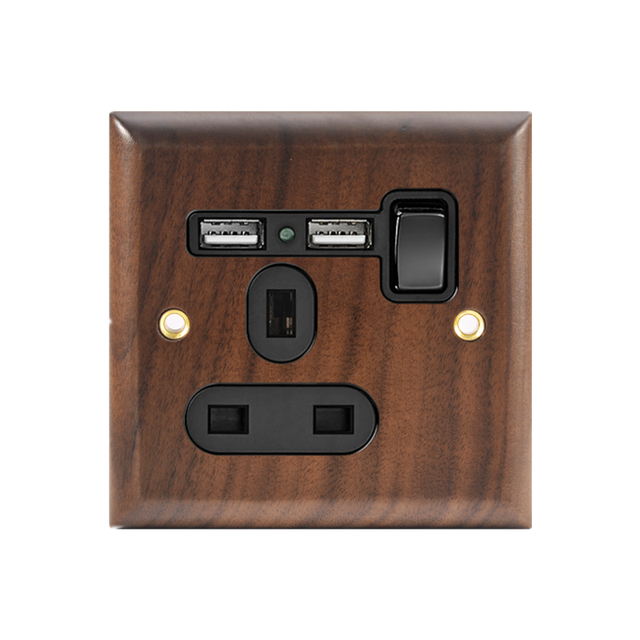 DepoGuye high quality retro American light switch socket, pure wood copper toggle switch panel, home and bed wall light switch