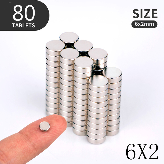 20 40 80pcs/lot 4X2 6x2 5x2 6x1mm Magnet Hot Round Strong Magnet Super Rare Earth Neodymium Magnet 3x2