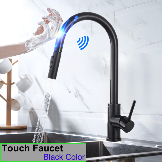 Smart Touch Filter Kitchen Mixer Tap Quality Brass Hot Cold Gold Kitchen Mixer Faucets Sensor Touch Pull Out Faucet Kitchen Tap