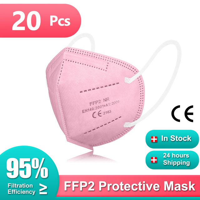 10-200pcs FFP2 Mask Respirator KN95 Mascarilla Fpp2 homology ada 5 Ply Mascarillas FP2 Black Masks Adult Face Dust Protection FFP3