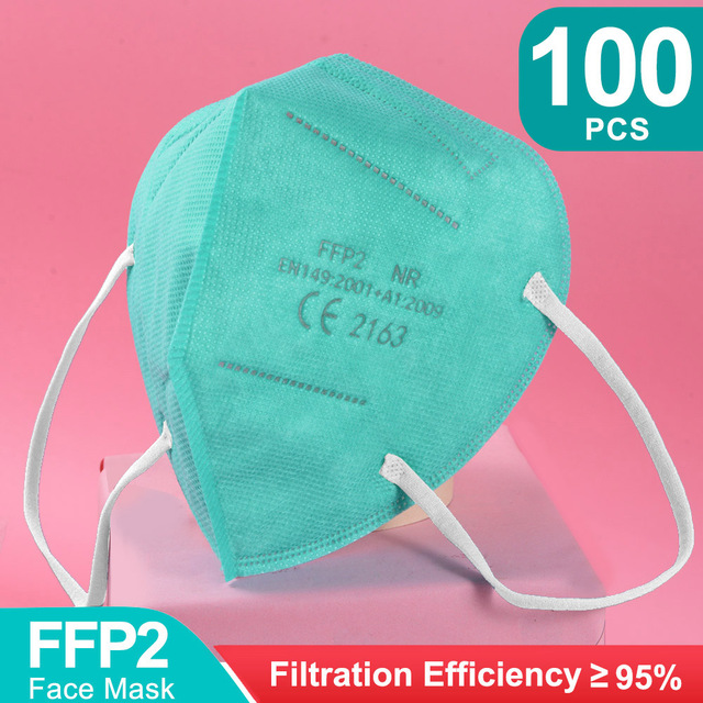 20-100 قطعة ffp2fan ce mascarillas ffp2reuse zable الألوان واقية الفم قناع kn95 masque ffpp2 mascarillas kn95 شهادة