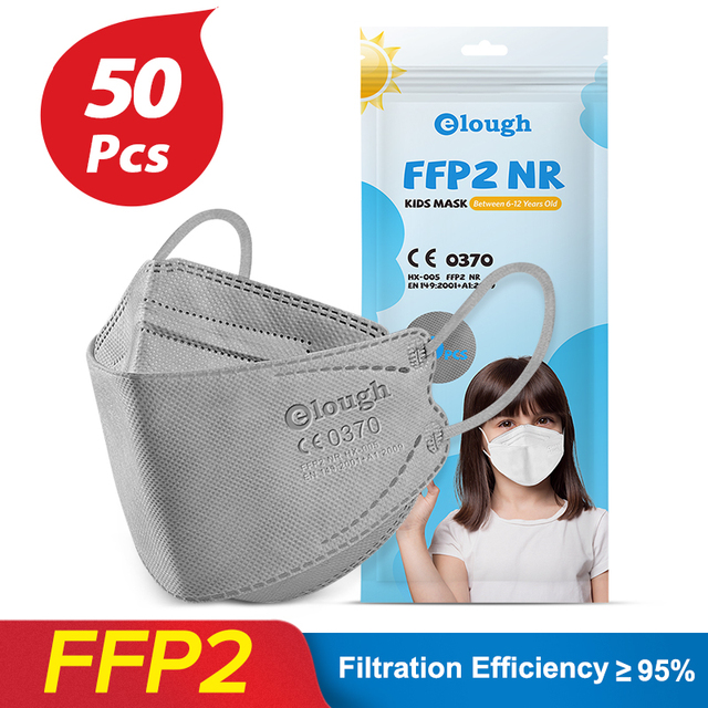 Elough KN95 Mascarillas Niños FFP 2 Fish Babies FPP2 Masks Resuable Mascarilla FFP2 Infantil Homologada 4 Layers FFP2Mask Kids