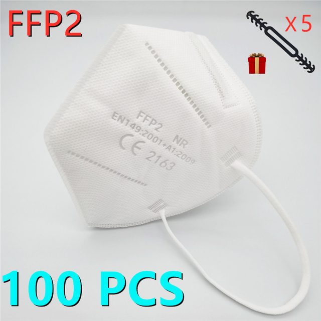 10-100pcs FFP2 Mascarillas Black Adult ffp2fan Approved Colors Respiratory fpp2 Face Mask Mascherine ffpp2 CE Fast Delivery