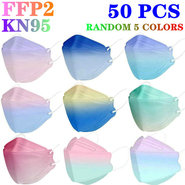 KN95 FFP2 CE 80 Unique Print Beauty Wholesale Fish Mask Mascarillas Protective Breathing Anti Fog Adult Colorful Masques