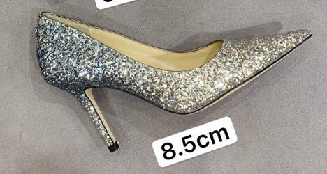 luxury designer high heel shoes for women genuine leather glitter sexy wedding shoes