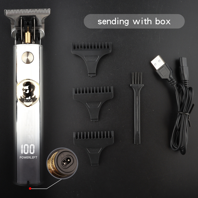 T9 Professional Electric Hair Clipper Trimmer For Man 0mm Baldheaded Barber Hair Cutting Machine Cordless Shaver