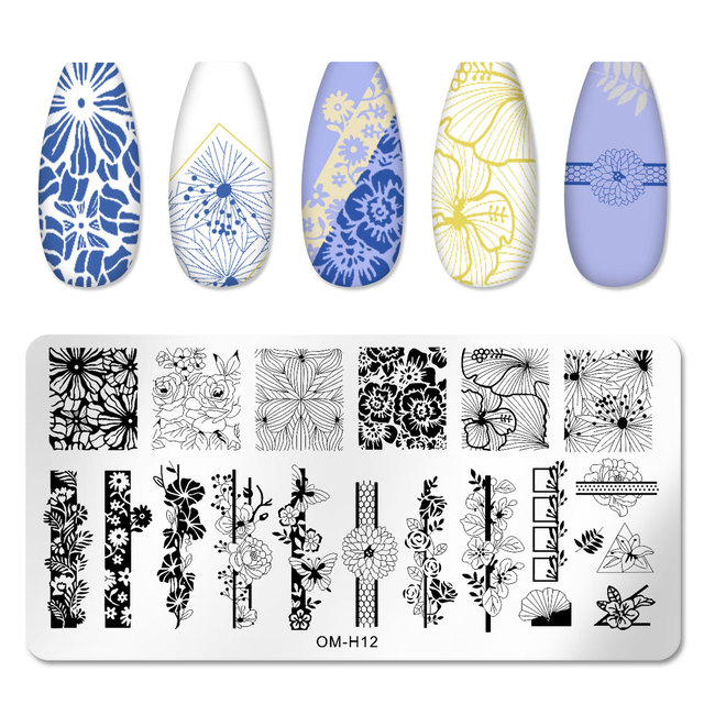 Nail Stamping Plates Natural Animal Snake Scale Flower Grass Tree Theme Image Template Nail Art Template Decoration 42 Designs