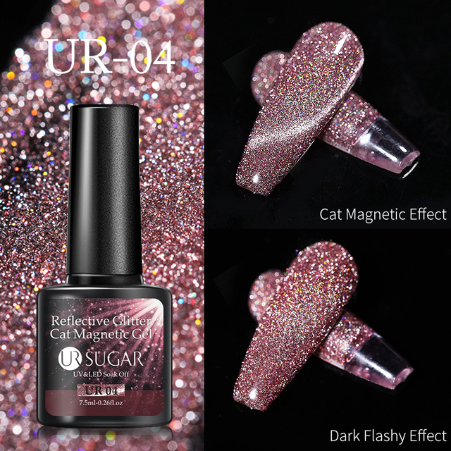 UR SUGAR Reflective Cat Magnetic Laser Gel Nail Polish Rainbow Gel Shine Semi Permanent Soak Off UV LED Varnish Nail Art