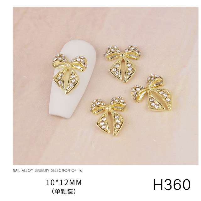 3pcs new nail art butterfly combined with gold jewelry hollow metal love rhinestone super flash butterfly nail decoration drill