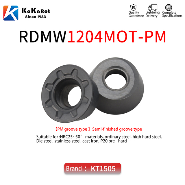 Kakarot Carbide Inserter RPMT08 RPMW1204 RPMT1605 RPMT10T3MOE RDMW RPGT07 08 Carbide Inserts Internal Round CNC Turning Metal Inserts