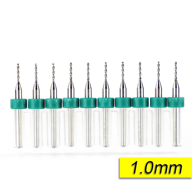 XCAN 10pcs/set 0.3mm to 1.2mm PCB Mini Drill Bits Tungsten Steel Carbide for Printing Circuit Board CNC Drill Bits Machine