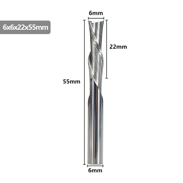 XCAN Left Hand Down Cutter 3.175/4/5/6mm Shank Spiral End Mill 2 Flute Carbide Milling Cutter for CNC Aluminum Cutting Milling B