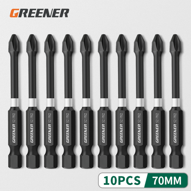 Green Impact Strong Magnetic Impulse Head Cross High Hardness Hand Drill Bit Screw Electric Screwdriver Set 50 65 70 90 150mm