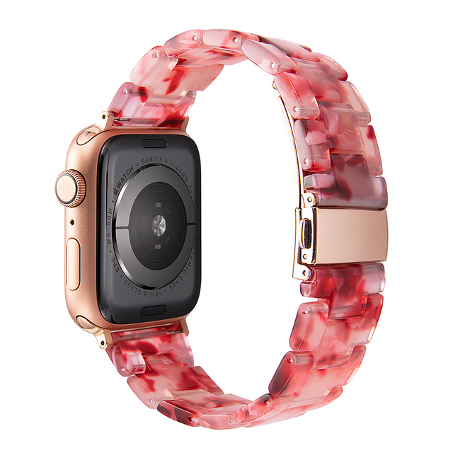 resin watches for apple watch 7 6 5 band 44mm iwatch 42mm series 4 3 2 wrist strap accessories loop 40mm replacement bracelet