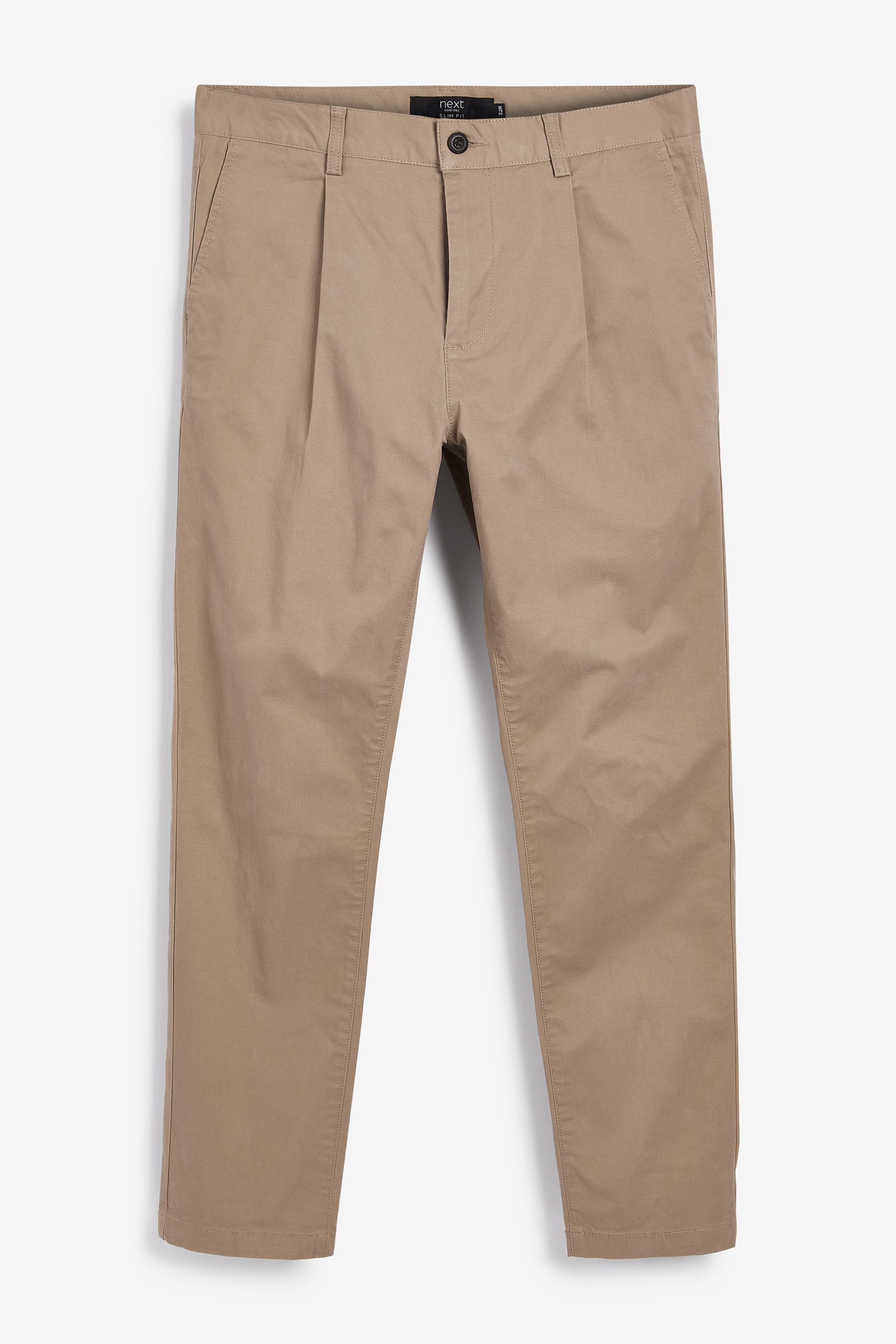 Pleated Stretch Chino Trousers