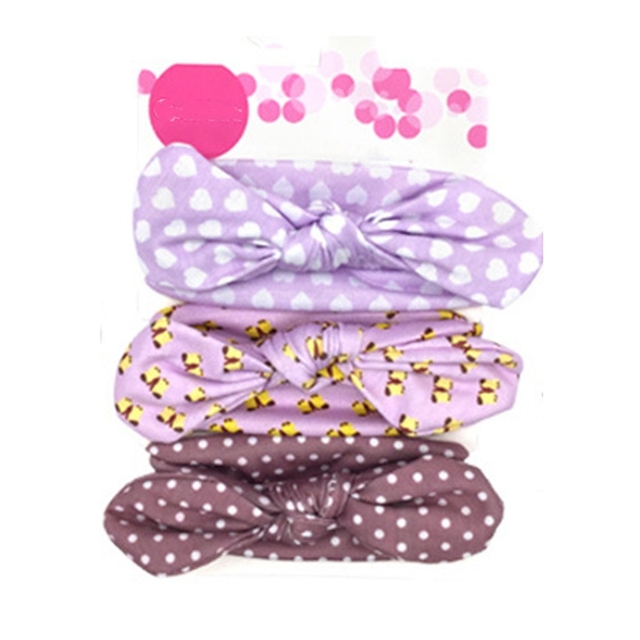 3pcs/set Baby Girls Lovely Bow Hairband Elastic Wide Headband Stretch Knot Headbands Turban Headdress Clothes Accessory