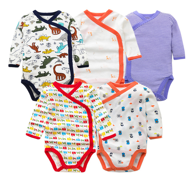 5pcs/lot Baby Bodysuits Autumn Newborn 100% Cotton Body Baby Long Sleeve Underwear Infant Jumpsuits Boys Girls Pajamas Clothes