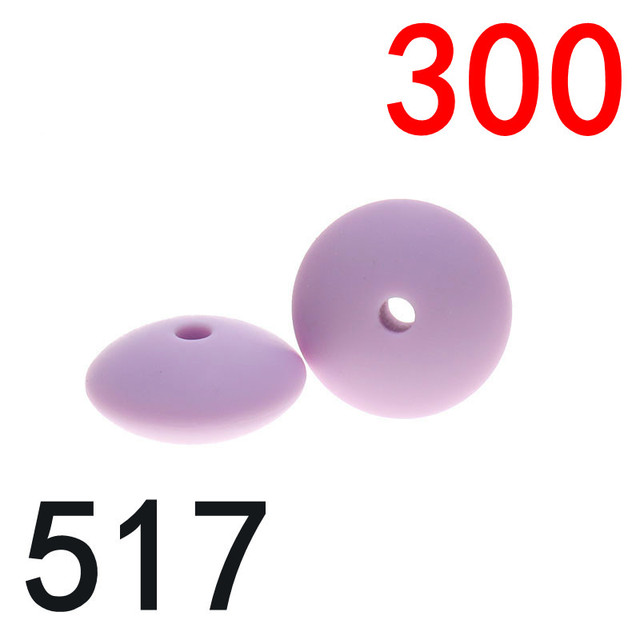 300pcs Silicone Flat Beads 12*6mm Chew Baby Teething Beads Lentil DIY Pacifier String Pearl Baby Toys Nurse Gift BPA Free