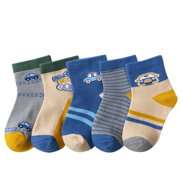 5 Pairs Cute Cartoon Kids Socks Autumn Winter Warm Baby Boys Girls Socks Soft Cotton Toddler Baby Children Socks 1-12 Years