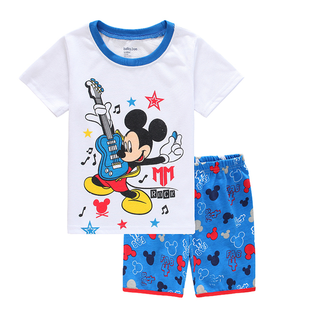 New Kids Boys Girls Clothes Baby Princess Pajamas Summer Short Sleeve Set Cartoon Minnie Children Sleepwear