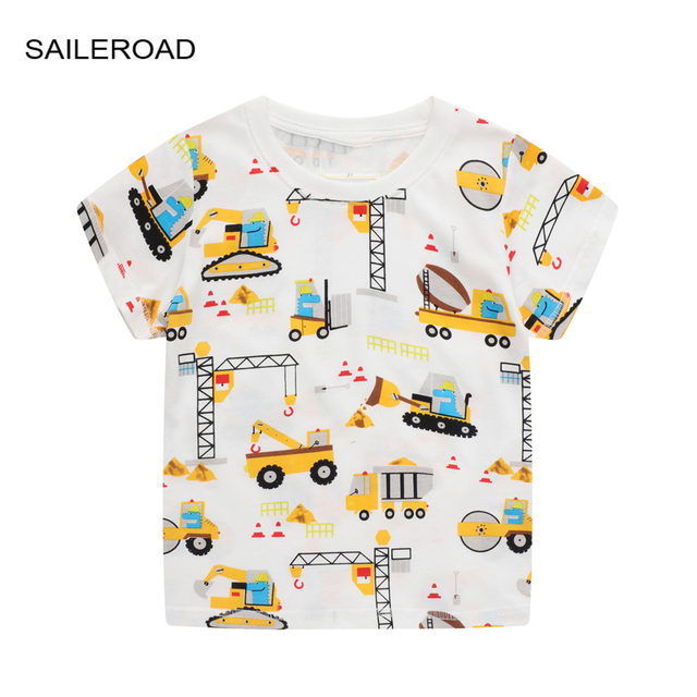 Seieroad Baby Girls 2-7 Years Animation Short Sleeve Cotton T-Shirt For Boys T Shirt Tops