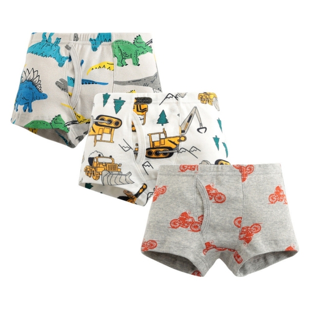 3pcs/set Cartoon Dinosaur Cotton Boys Boxer Underpants Children Panties Warm Cartoon Underwear Kids Panty Shorts 3-10 Years