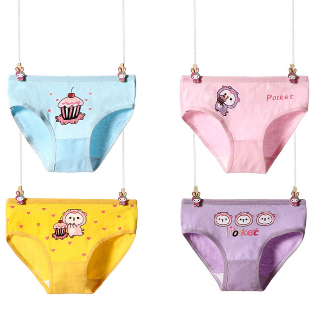 10 pieces/lot Design Children Girls Cotton Soft Lovely Panties Cartoon Baby Underwear for Girls Kids Boxer Panties Breathable