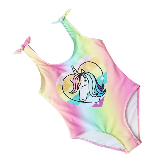 Summer Disney Unicorn Mickey Mouse Cosplay Children's Swimwear For Girls The Little Mermaid Bikini Beach Swimwear Holiday Outfit