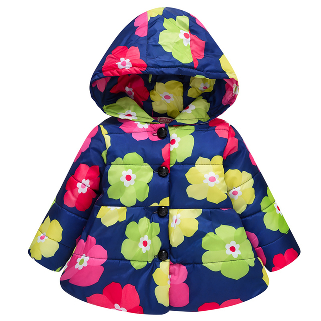 Baby Girls Boys Jackets Baby Clothes 2021 Autumn Kids Hooded Coats Winter Toddler Warm Snow Suit Baby Cotton Flower Outerwear