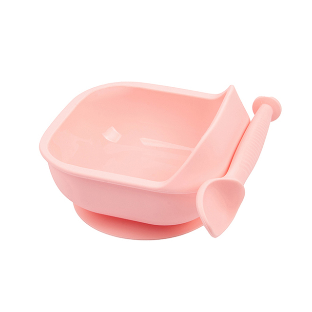 LOFCA 1 Set Baby Silicone Feeding Bowl Food Grade Liquid-Proof Suction Rotating Bowl Learning Dishes Tableware Children Plate