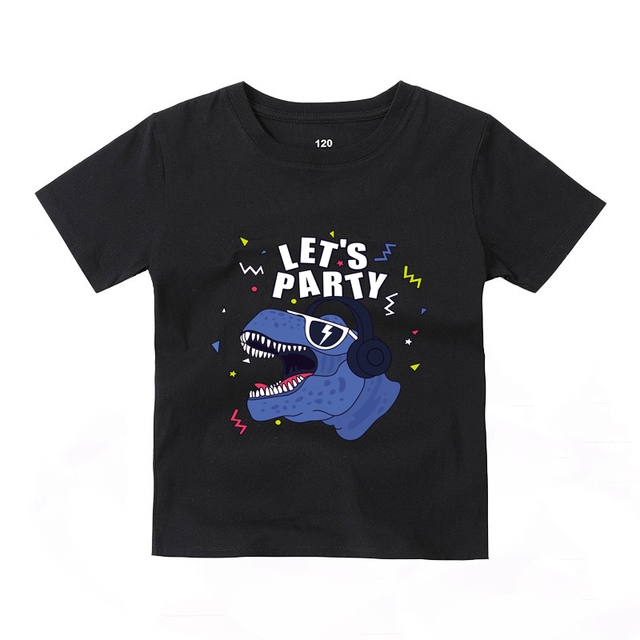 2022 Fashion Boys and Babies' Short Sleeve T-shirt Boys T-Rex Crewneck Dinosaur T-shirt Cotton Tops Tees Summer Clothes