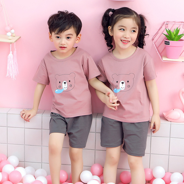 2pcs cotton boys clothes dinosaur animal children clothing sets boys suits kids pajamas summer clothes boys of 10 years