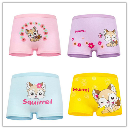 4pcs/lot Kids Girls Underwear Cotton Boxer Girl Comfortable Breathable Safety Pants Children's Panties