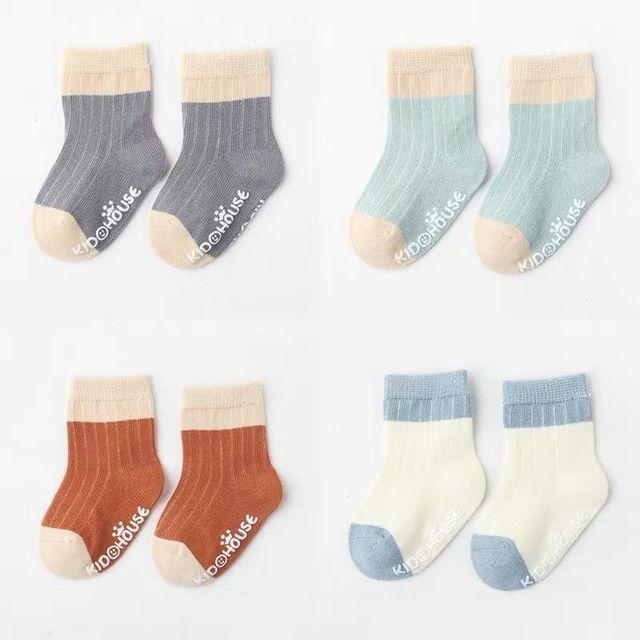 4 Pairs Cotton Baby Socks Cotton Socks Baby Boys Girls Cute Lovely Anti-Slip Socks Toddler Kids Fashion Soft Socks Autumn