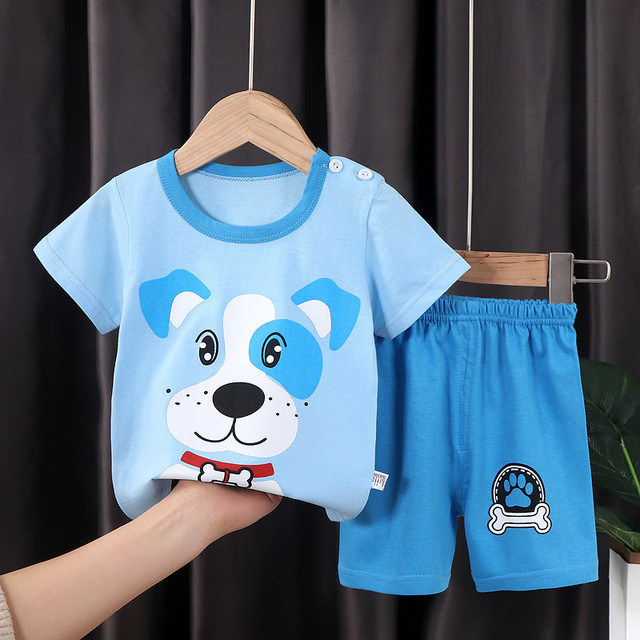 Seieroad Summer Children's Clothing Cartoon Unicorn Boys T-shirt + Pants Short Sleeve Children Clothing Set Teenage Tracksuit