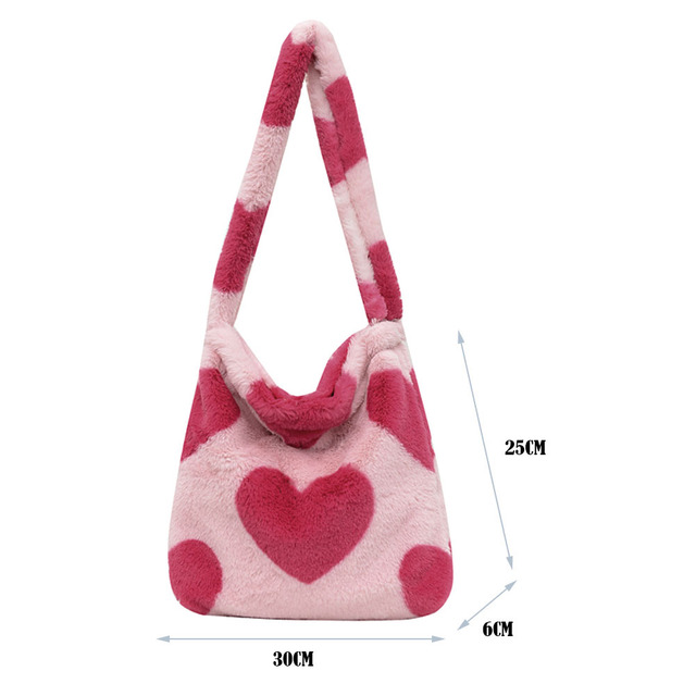 Fashion Ladies Furry Plush Shoulder Bag Women Fashion Cow Pattern Shoulder Crossbody Casual Female Hit Color Soft Messenger Bag