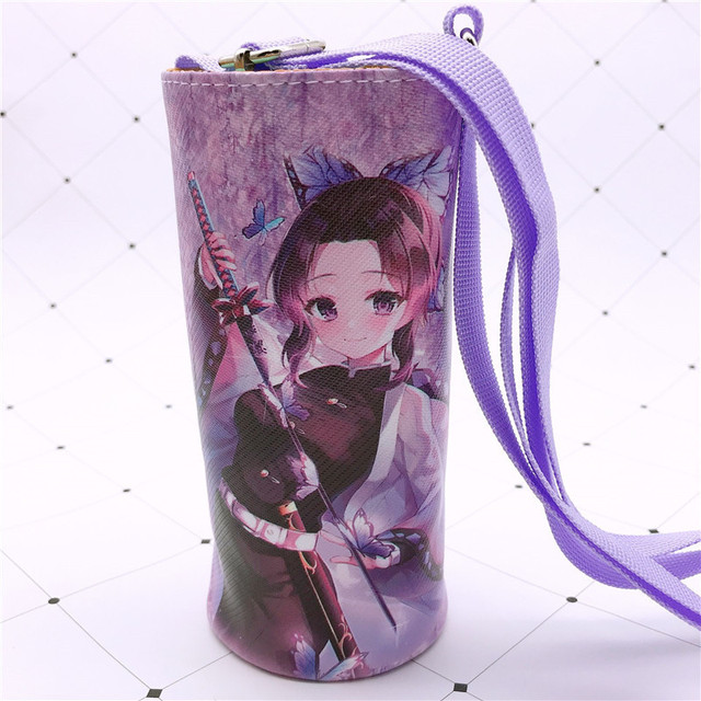 Devil Blade Cartoon Anime Peripheral PU Cup Cover Demon Slayer Kimetsu no Yaiba Kamado Nezuko Student Children Kids Kettle Bag