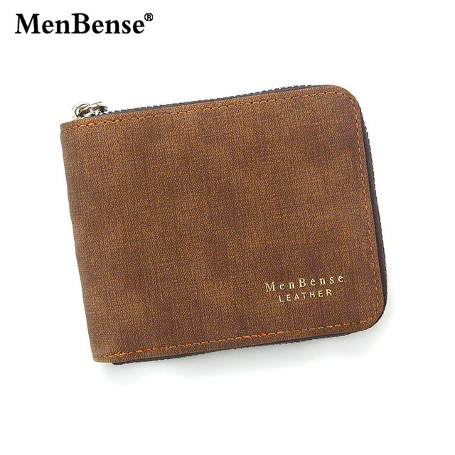 New Fashion Men's PU Zipper Wallet Men Wallet Small Coin Purse Wallet Men Wallet Coin Bag Card Holder Coin Purse Men