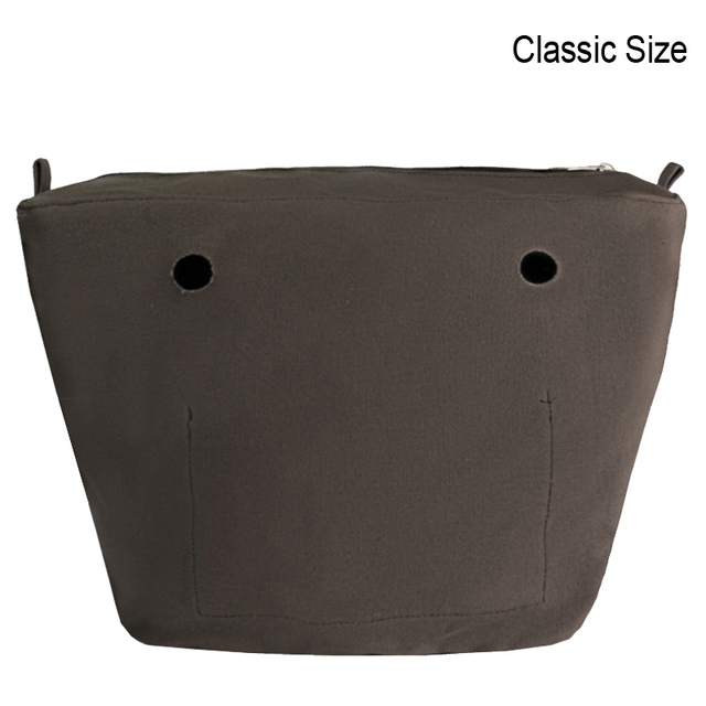 Classic Mini Size Waterproof Solid Canvas Insert Inner Liner Insert Zipper Pocket For Obag O Bag Silicone Handbag Bag