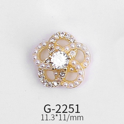 Nail Art Accessories Net Red Nail Art Real Gold Zircon Love Lion Anchor Micro Inlaid Nail Diamond Decoration G-2239