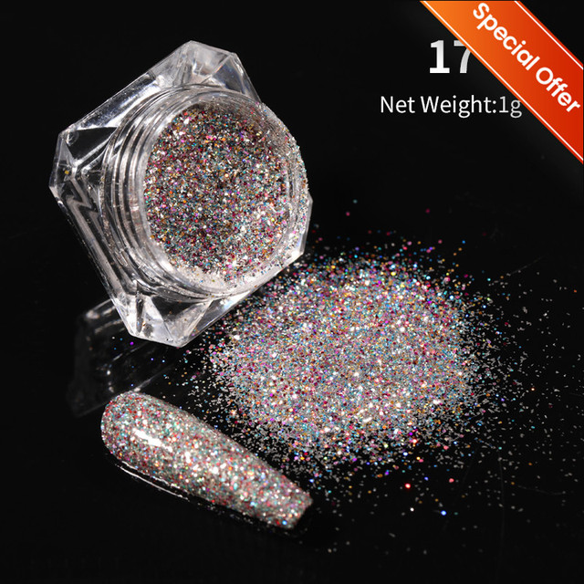 1 Box Nail Chips Sequins Paillette Crystal Nail Glitter Shining Pigment Dust Powder Nail Decoration Manicure Holographic Power