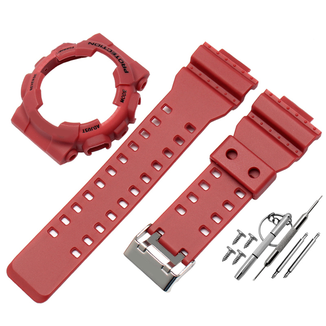 Silicone Rubber Watchband Case For Casio G-SHOCK GA-110/100 GA-120 GD-110 Men's Sport Waterproof Band Strap Bracelet Accessories