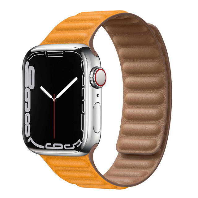 حزام ل سوار ساعة يد آبل رابط جلدية حلقة 44 مللي متر 40 مللي متر iWatch سلسلة 7 6 SE 5 4 3 2 1 watchbands سوار 42 مللي متر 38 مللي متر الأساور