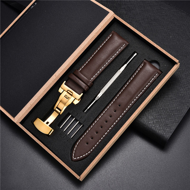 Leather Straps With Box For Samsung Galaxy Watch 4 40mm 44mm/4 Classic 42mm 46mm Active 2 Band Replacement Watchband Bracelets