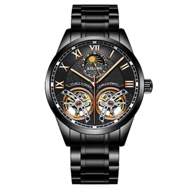 Ailang original master top brand men watch high quality 2019 latest design double tourbillon watch men swiss automatic hollow mechanical watch sport fashion trend casual business waterproof luminous watch