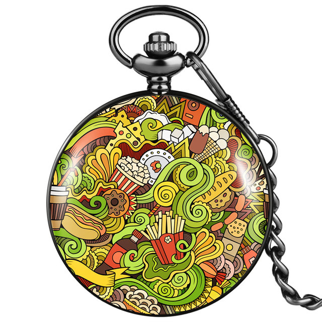 New accept custom men women unique quartz pocket watch with thick chain collectible watches graduation gift for classmates